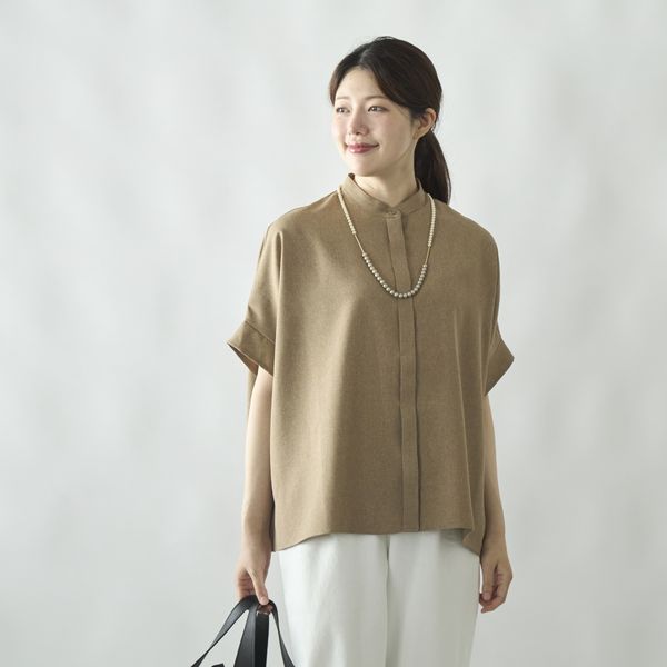 Kilka/蒸れ知らずですぐ乾くきれいめ比翼ブラウス -ドライタッチでシワ